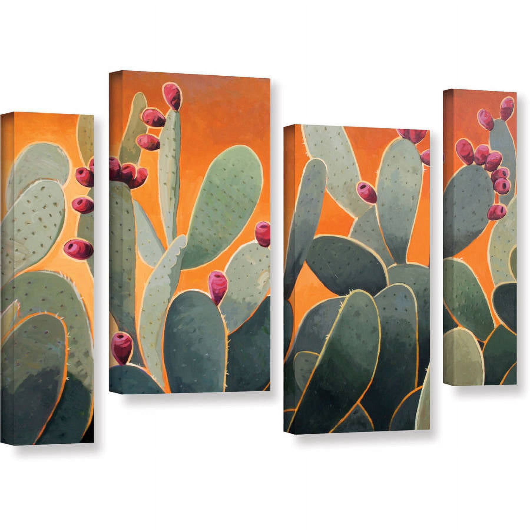ArtWall Rick Kersten "Cactus Orange" 4-Piece Gallery-wrapped Canvas Staggered Set