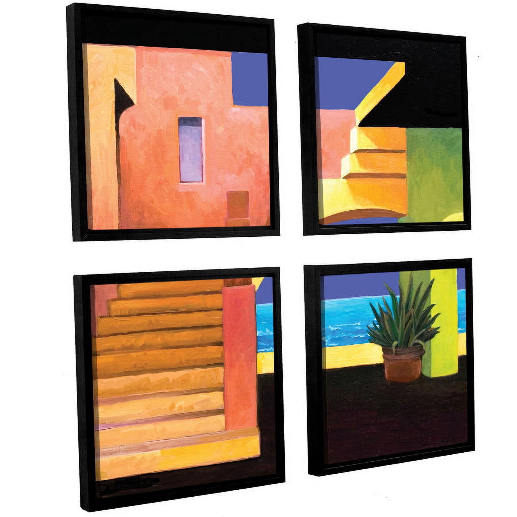 ArtWall Rick Kersten "Casa Del Mar" 4-Piece Floater-framed Canvas Square Set