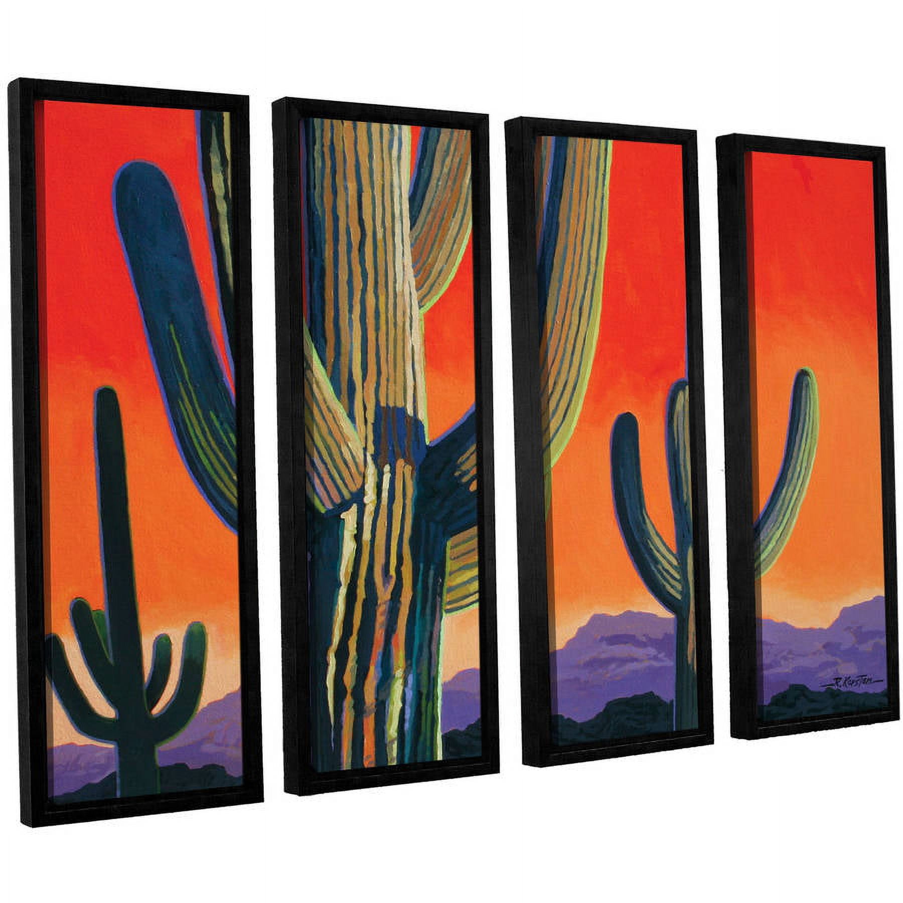 ArtWall Rick Kersten "Saguaro Dawn" 4-Piece Floater-framed Canvas Set