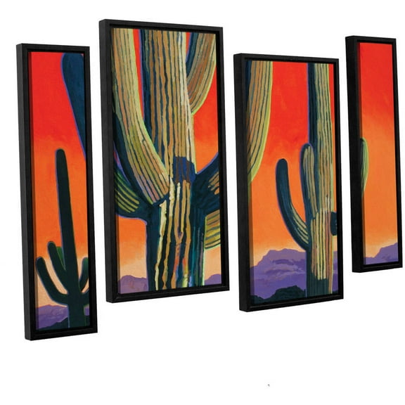ArtWall Rick Kersten "Saguaro Dawn" 4-Piece Floater-framed Canvas Staggered Set