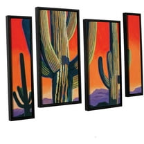 ArtWall Rick Kersten "Saguaro Dawn" 4-Piece Floater-framed Canvas Staggered Set