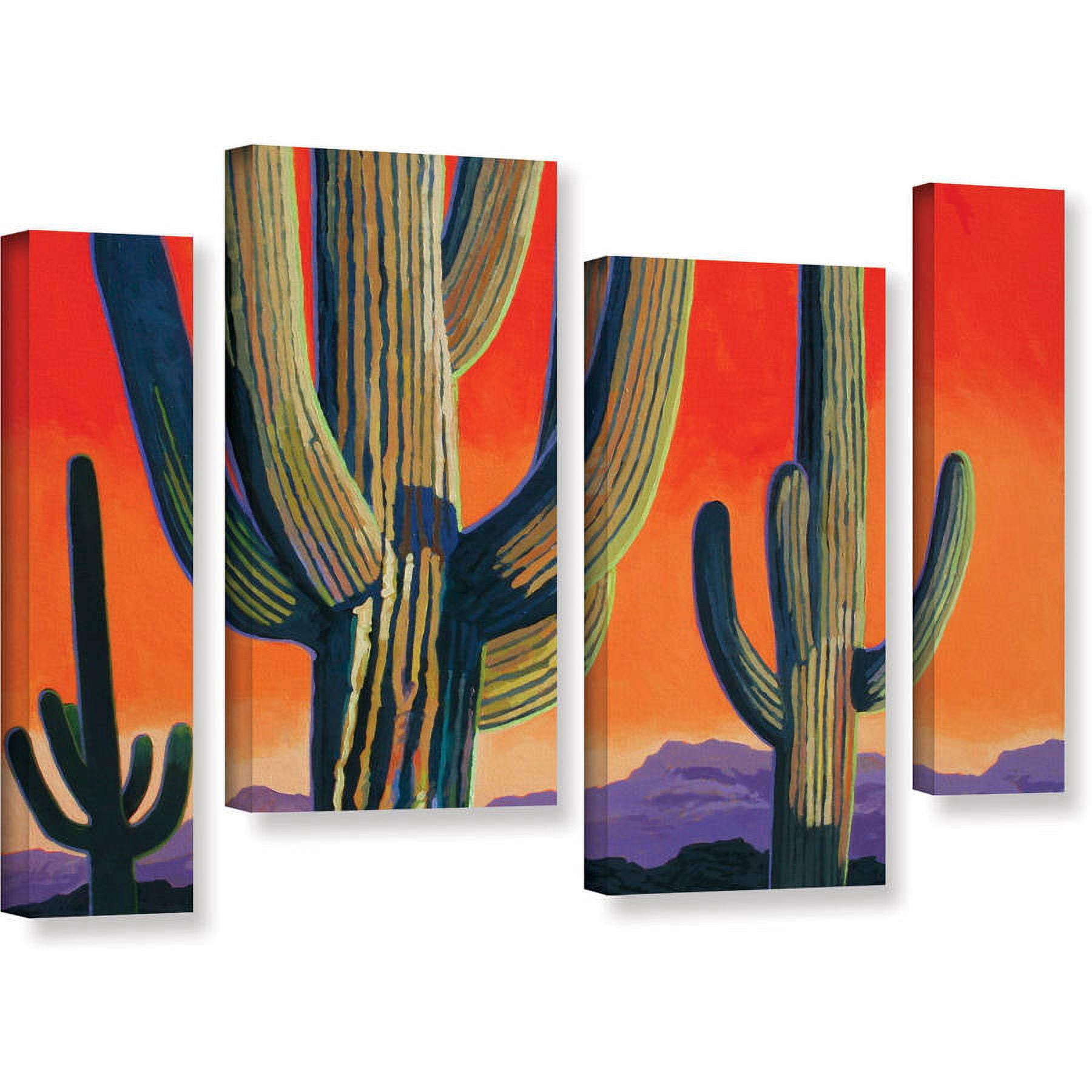 ArtWall Rick Kersten "Saguaro Dawn" 4-Piece Gallery-wrapped Canvas Staggered Set