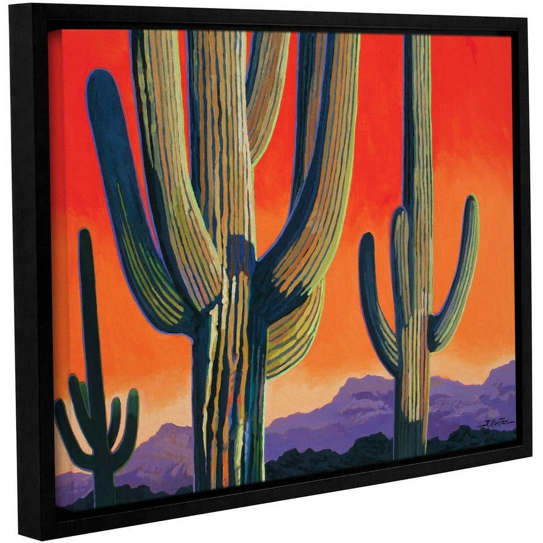ArtWall Rick Kersten "Saguaro Dawn" Gallery-wrapped Floater-framed Canvas