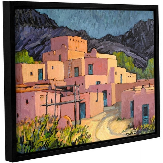ArtWall Rick Kersten "Taos Pueblo" Gallery-wrapped Floater-framed Canvas