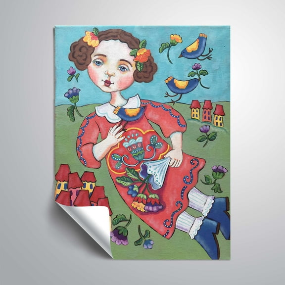ArtWall She thought she could fly, Removable Wall Art Mural by Holly Wojahn