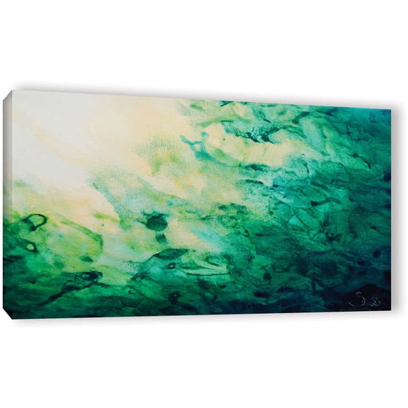ArtWall Shiela Gosselin "Green Watery Abstract" Gallery-Wrapped Canvas