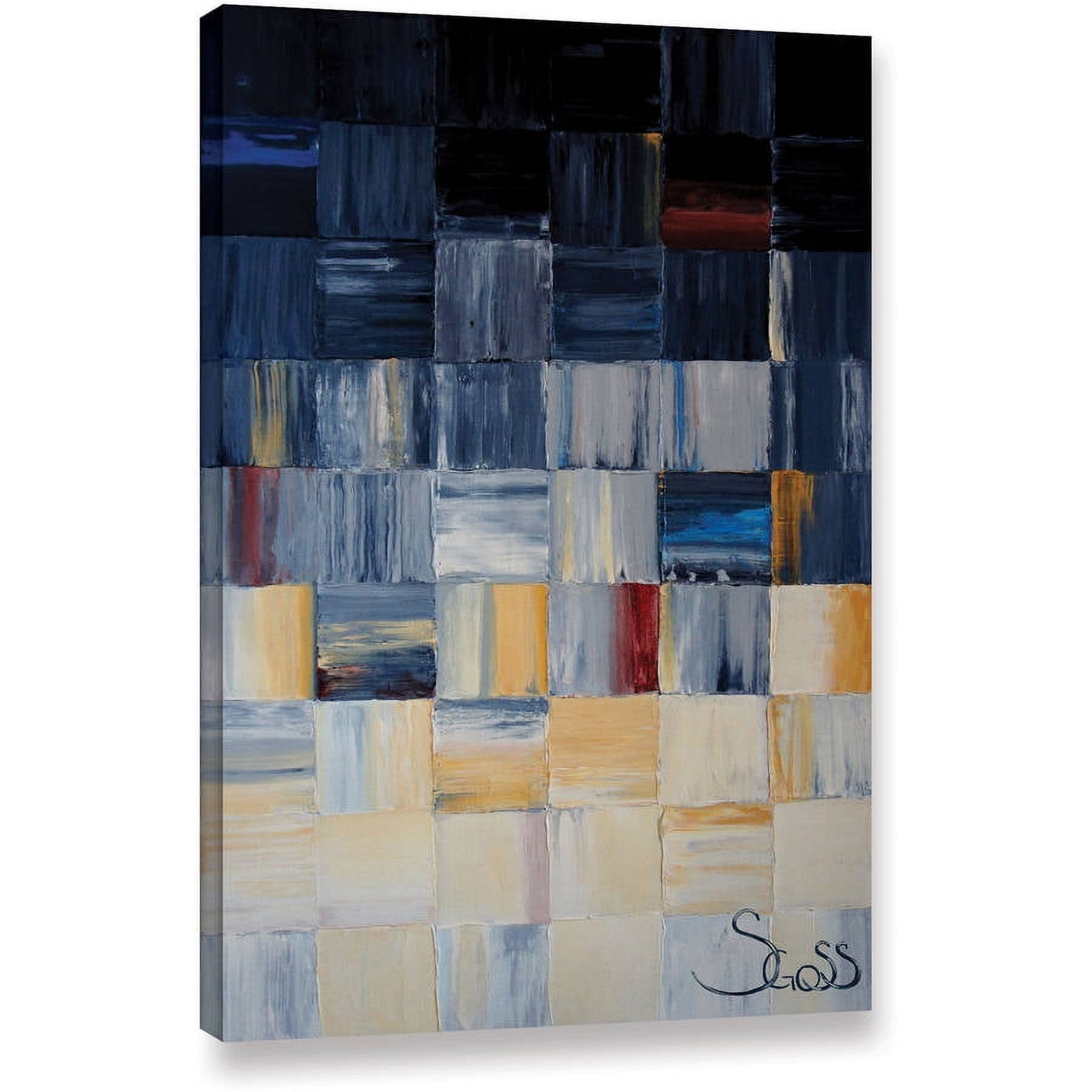 ArtWall Shiela Gosselin "Grey Squares" Gallery-Wrapped Canvas