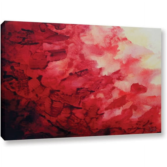 ArtWall Shiela Gosselin "Red Watery Abstract" Gallery-Wrapped Canvas
