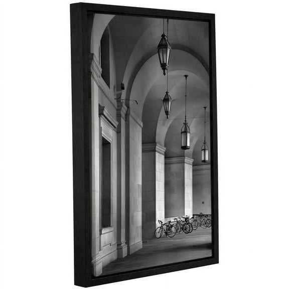 ArtWall Steve Ainsworth "Colonnade and Bicycles" Gallery-Wrapped Floater-Framed Canvas