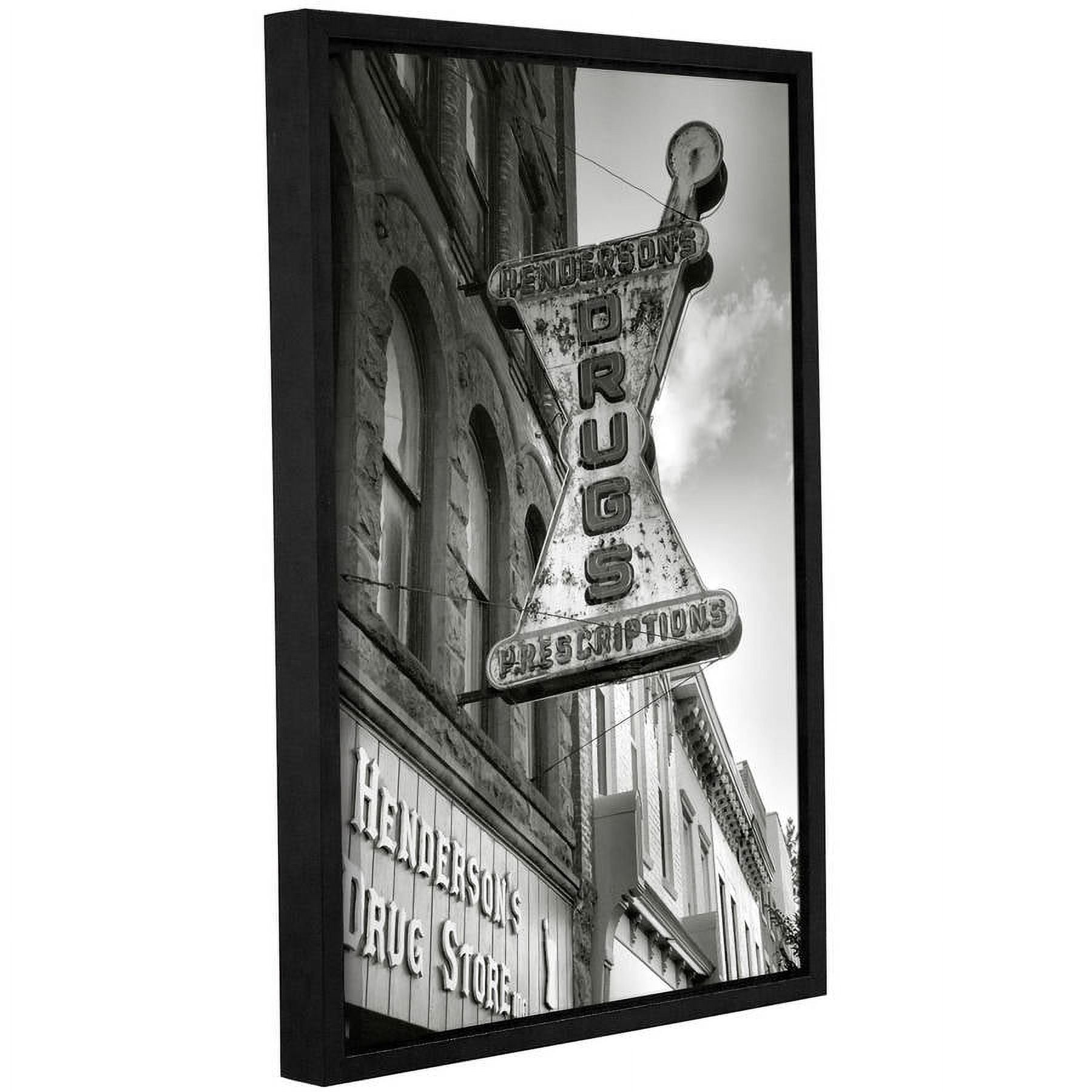ArtWall Steve Ainsworth "Drug Store Sign" Gallery-Wrapped Floater-Framed Canvas