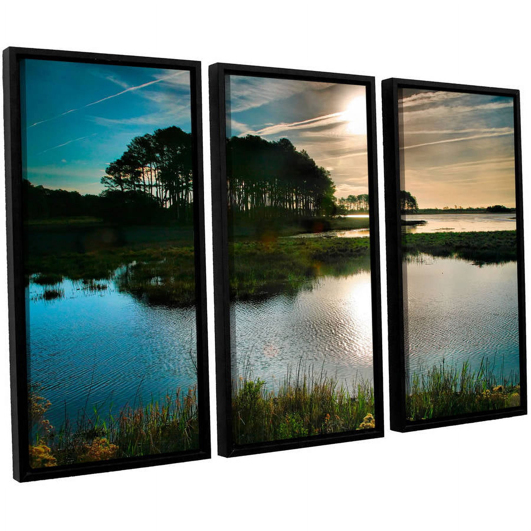 ArtWall Steve Ainsworth "Early Morning On Beach Drive I" 3-Piece Floater-framed Canvas Set