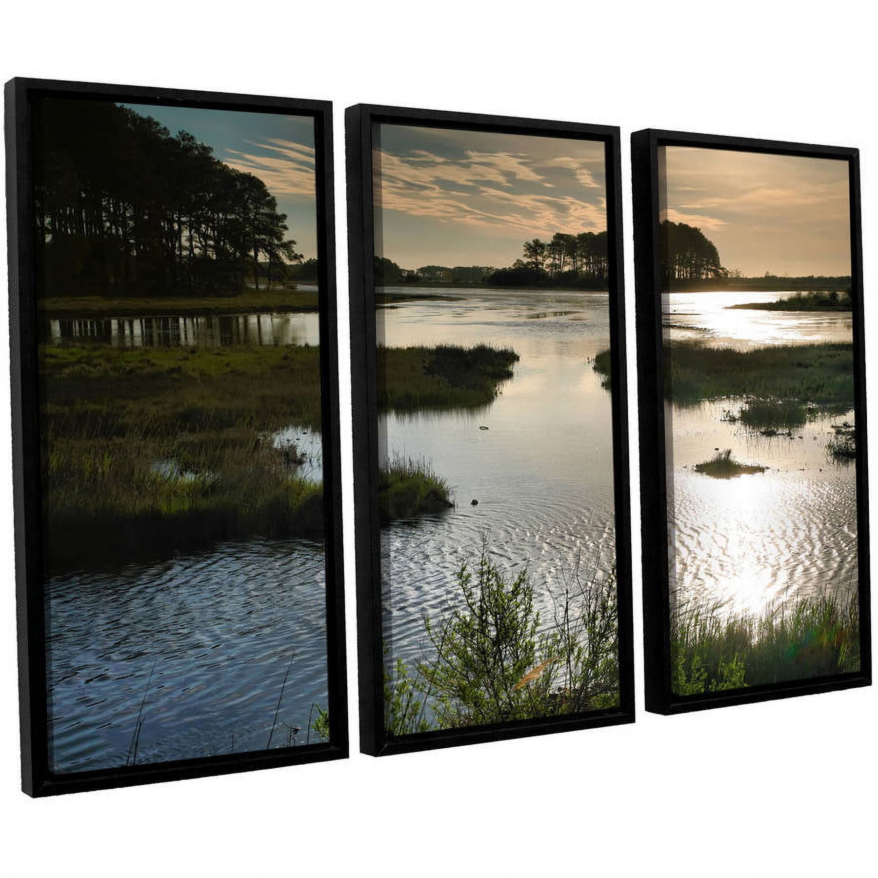 ArtWall Steve Ainsworth "Early Morning On Beach Drive II" 3-Piece Floater-framed Canvas Set