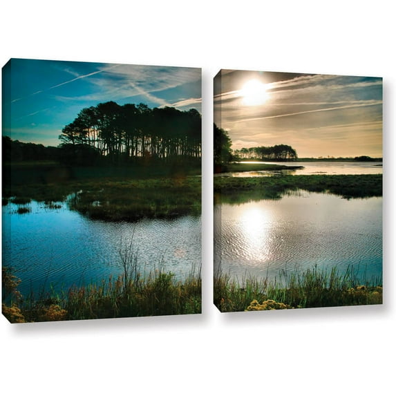 ArtWall Steve Ainsworth "Early Morning on Beach Drive I" 2-Piece Gallery-Wrapped Canvas Set