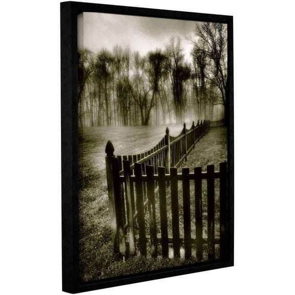 ArtWall Steve Ainsworth "Fence in the Fog" Gallery-Wrapped Floater-Framed Canvas