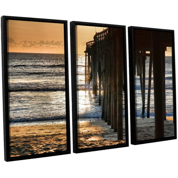 ArtWall Steve Ainsworth "Fishing Pier" 3-Piece Floater-framed Canvas Set
