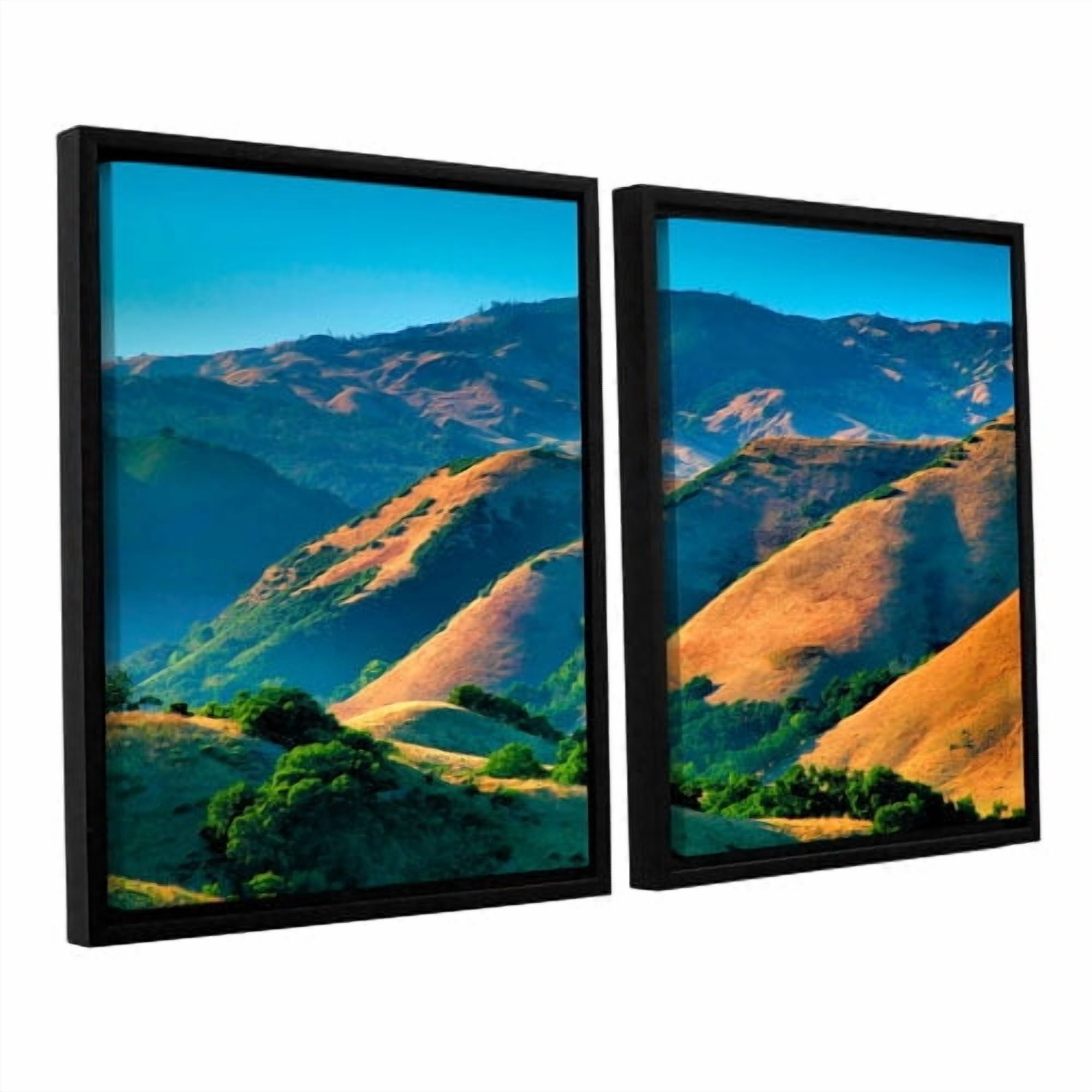 ArtWall Golden Hills by Steve Ainsworth 2 Piece  Framed Photographic Print on Wrapped CanvasSet