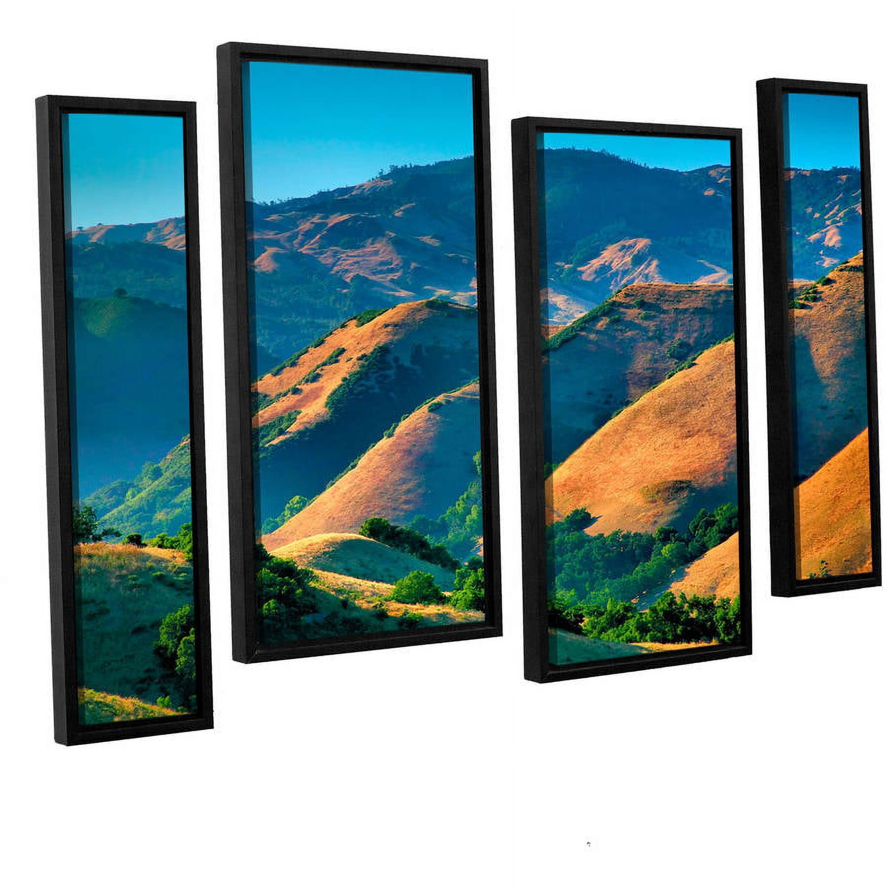 ArtWall Steve Ainsworth "Golden Hills" 4-Piece Floater Framed Canvas Staggered Set