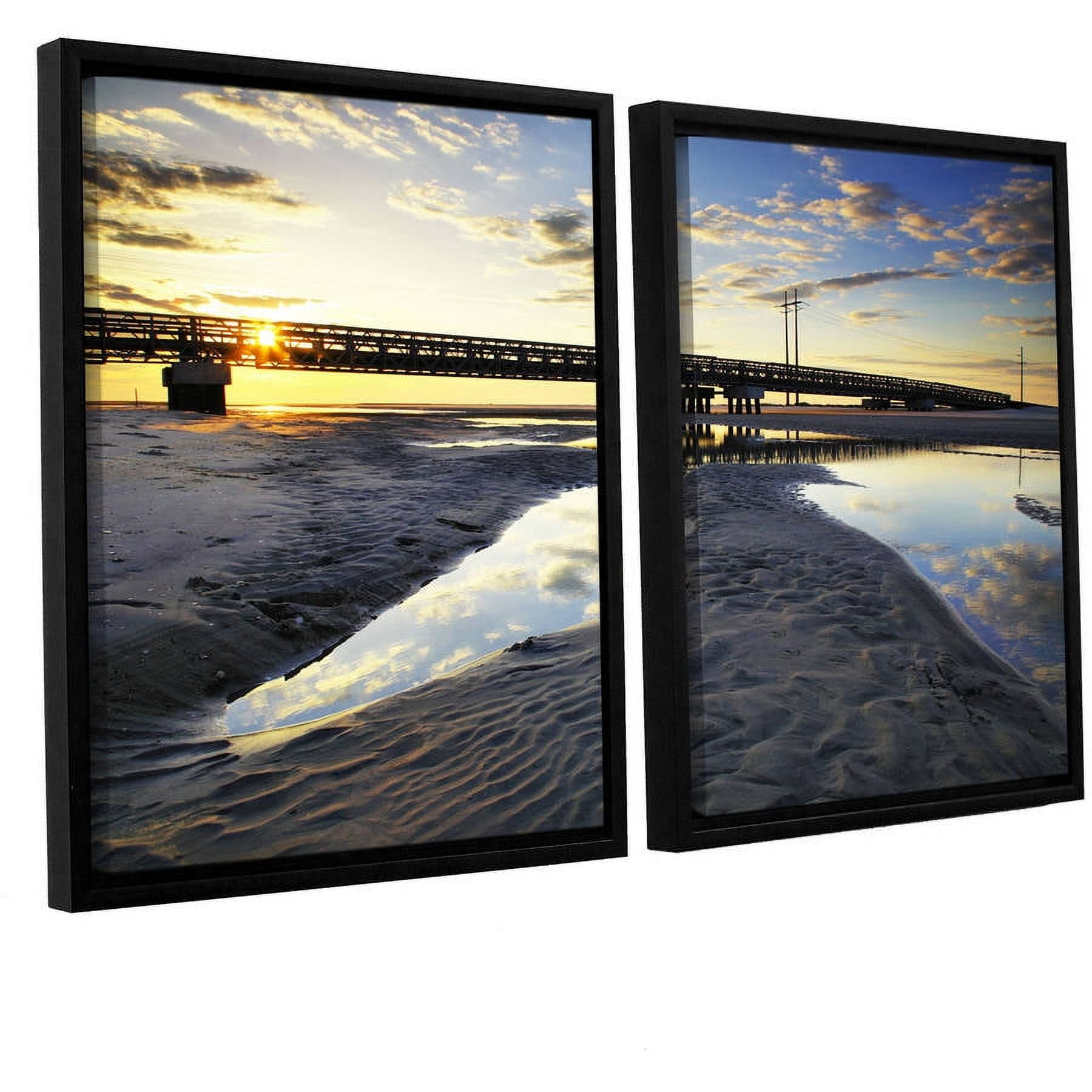 ArtWall Steve Ainsworth "Hatteras Pools and Bridge" 2-Piece Floater Framed Canvas Set