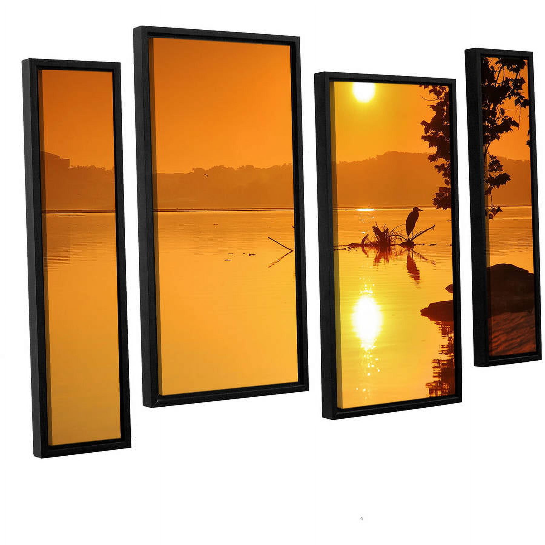 ArtWall Steve Ainsworth "Hatteras Pools and Bridge" 4-Piece Floater Framed Canvas Staggered Set