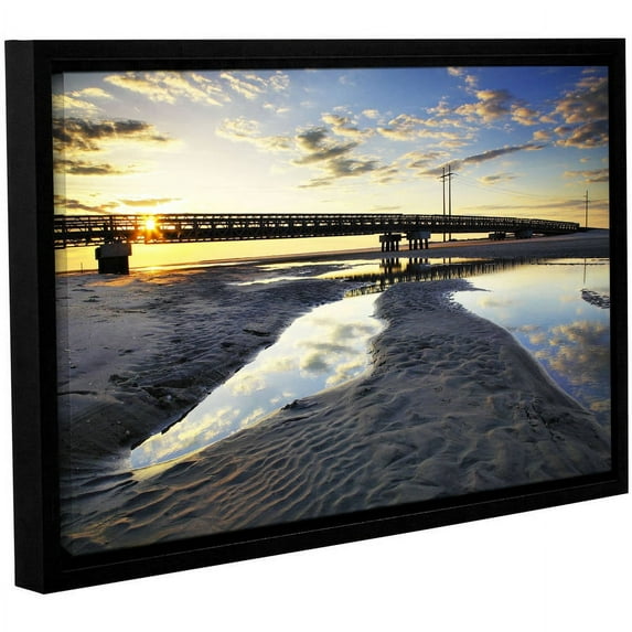 ArtWall Steve Ainsworth "Hatteras Pools and Bridge" Gallery-Wrapped Floater-Framed Canvas