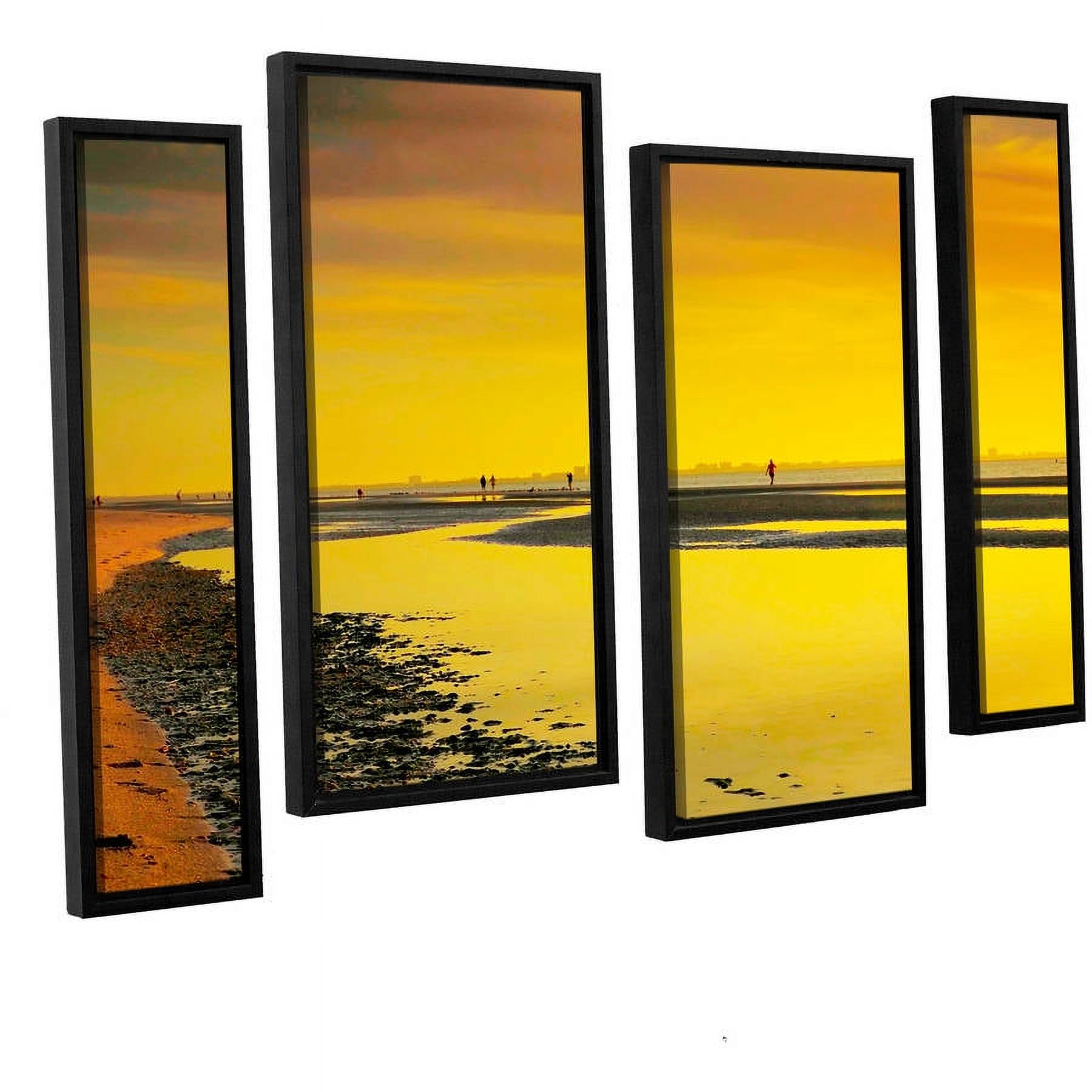 ArtWall Steve Ainsworth "Mellow Yellow Morning" 4-Piece Floater Framed Canvas Staggered Set