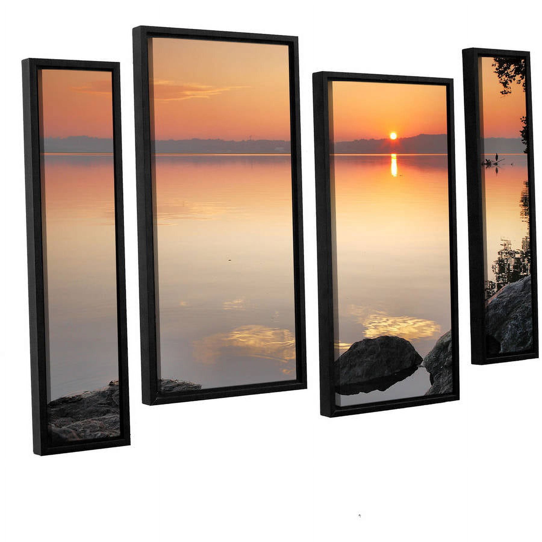 ArtWall Steve Ainsworth "Potomac Sunrise" 4-Piece Floater Framed Canvas Staggered Set