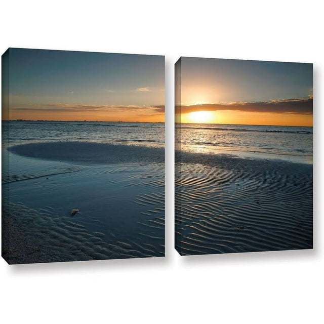 ArtWall Steve Ainsworth "Sanibel Sunrise II" 2-Piece Gallery-Wrapped Canvas Set