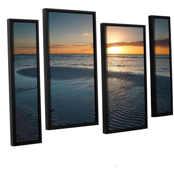 ArtWall Steve Ainsworth "Sanibel Sunrise II" 4-Piece Floater Framed Canvas Staggered Set