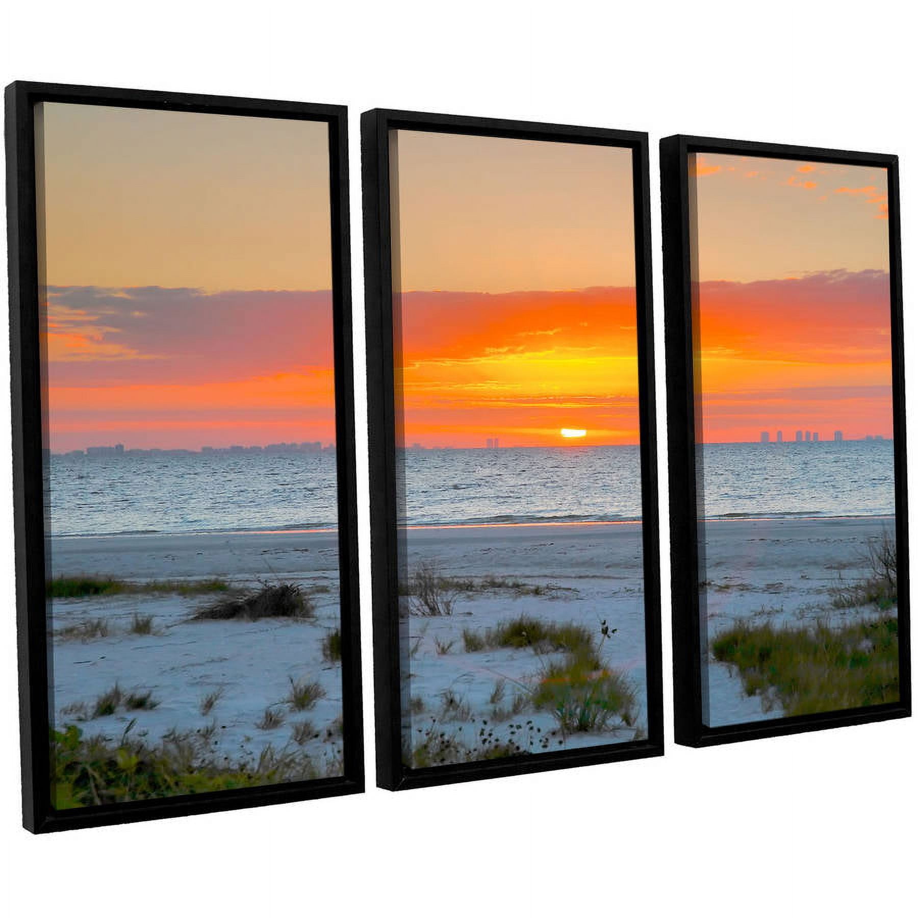 ArtWall Steve Ainsworth "Sanibel Sunrise IV" 3-Piece Floater-framed Canvas Set