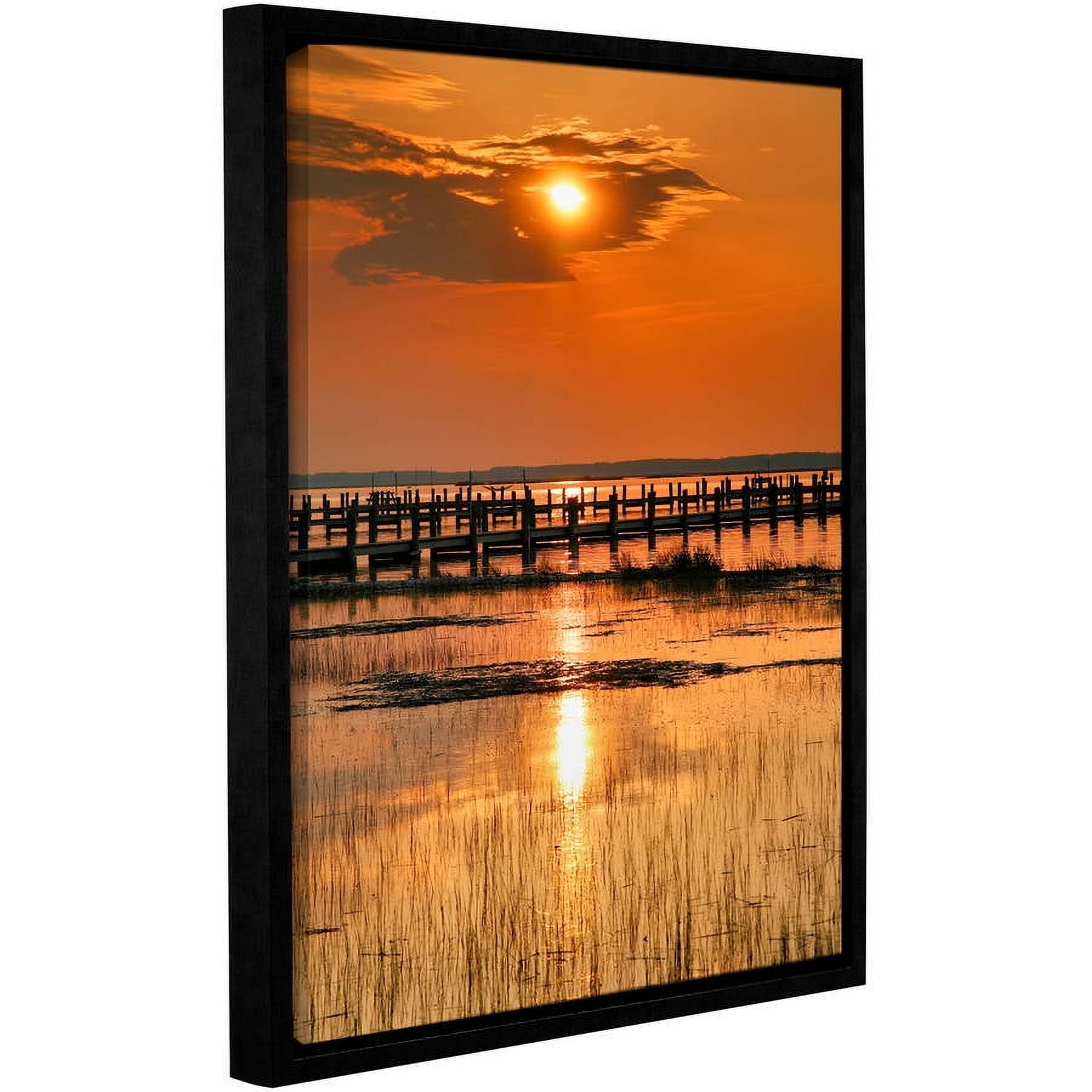 ArtWall Steve Ainsworth "Sunset Bay" Gallery-Wrapped Floater-Framed Canvas