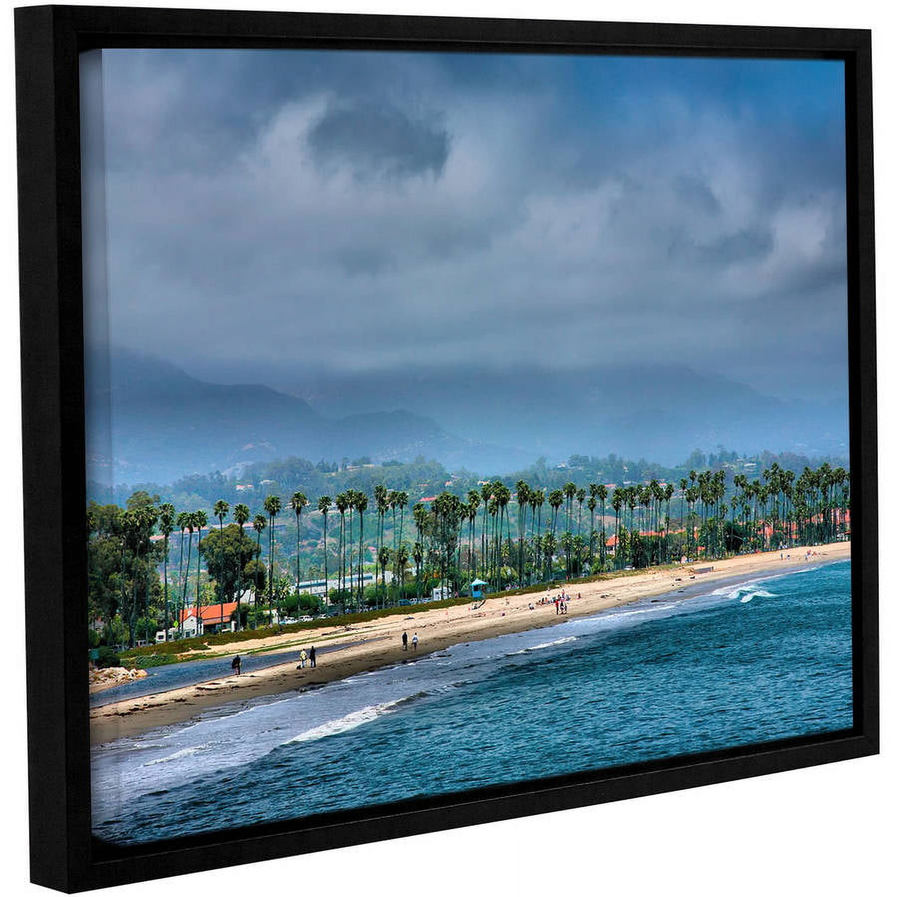 ArtWall Steve Ainsworth "The Beach at Santa Barbara" Gallery-Wrapped Floater-Framed Canvas