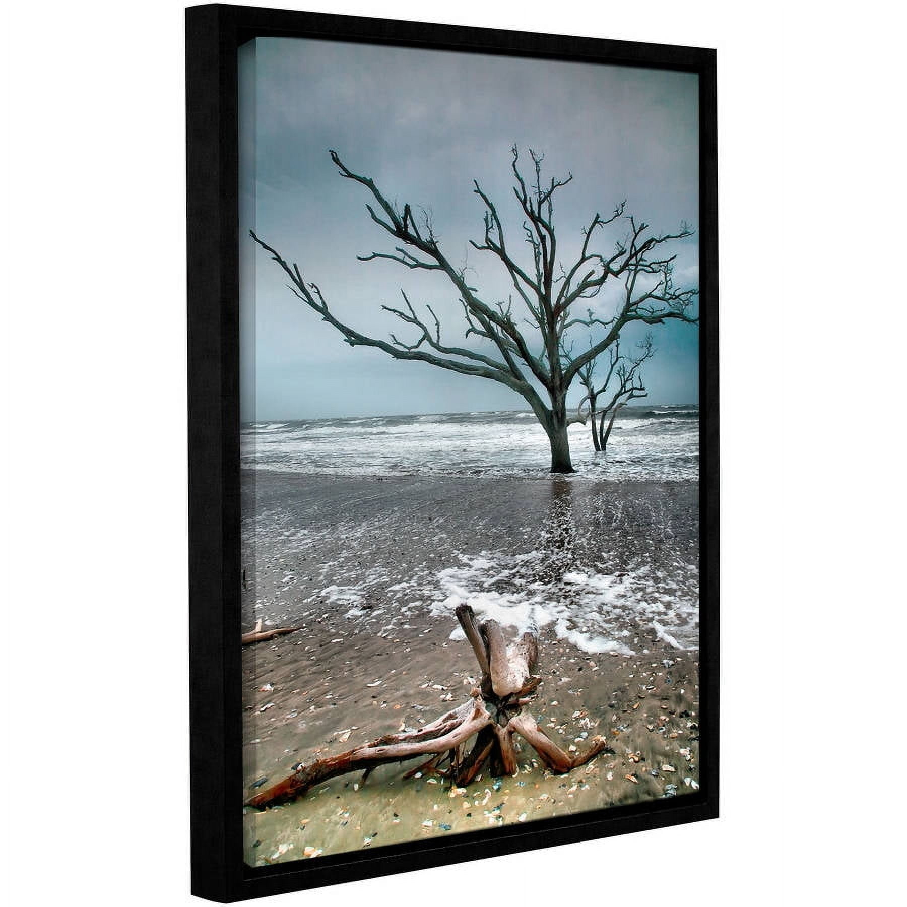 ArtWall Steve Ainsworth "Trees in Surf" Gallery-Wrapped Floater-Framed Canvas