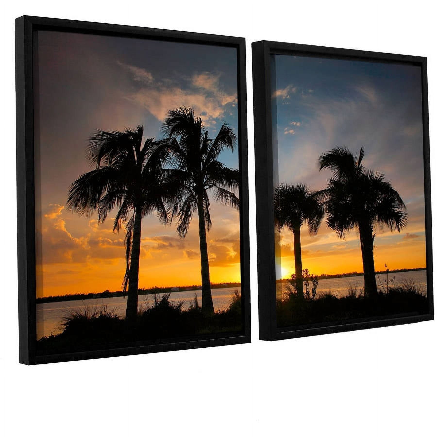 ArtWall Steve Ainsworth "Tropical Sunset" 2-Piece Floater Framed Canvas Set