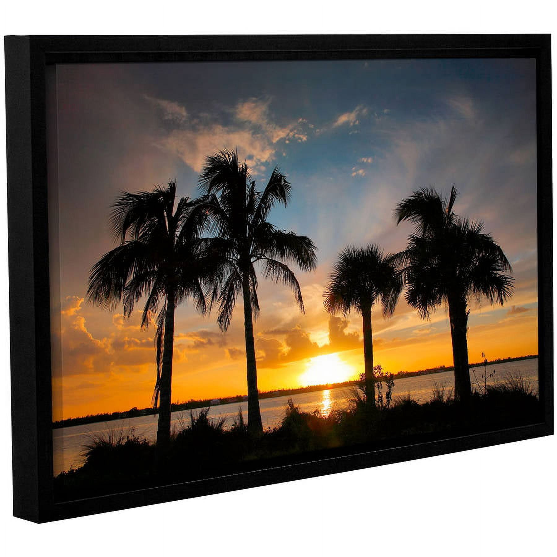 ArtWall Steve Ainsworth "Tropical Sunset" Gallery-Wrapped Floater-Framed Canvas