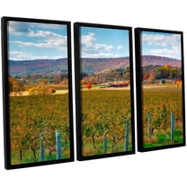 ArtWall Steve Ainsworth "Vineyard In Autumn" 3-Piece Floater-framed Canvas Set
