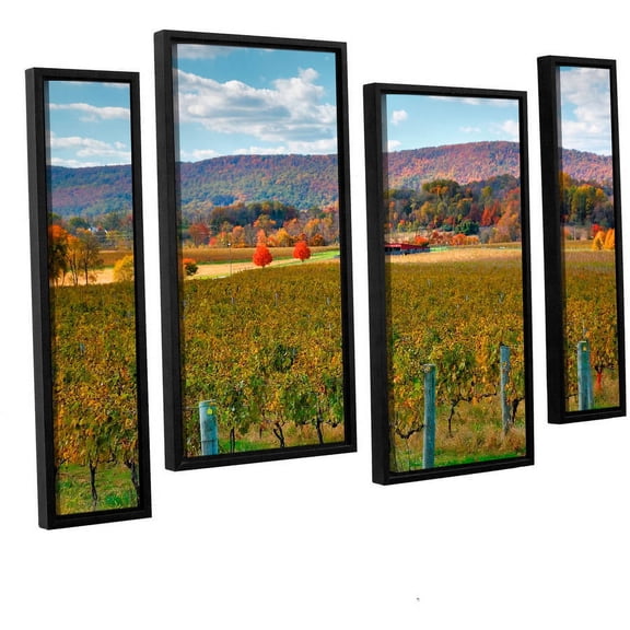 ArtWall Steve Ainsworth "Vineyard in Autumn" 4-Piece Floater Framed Canvas Staggered Set