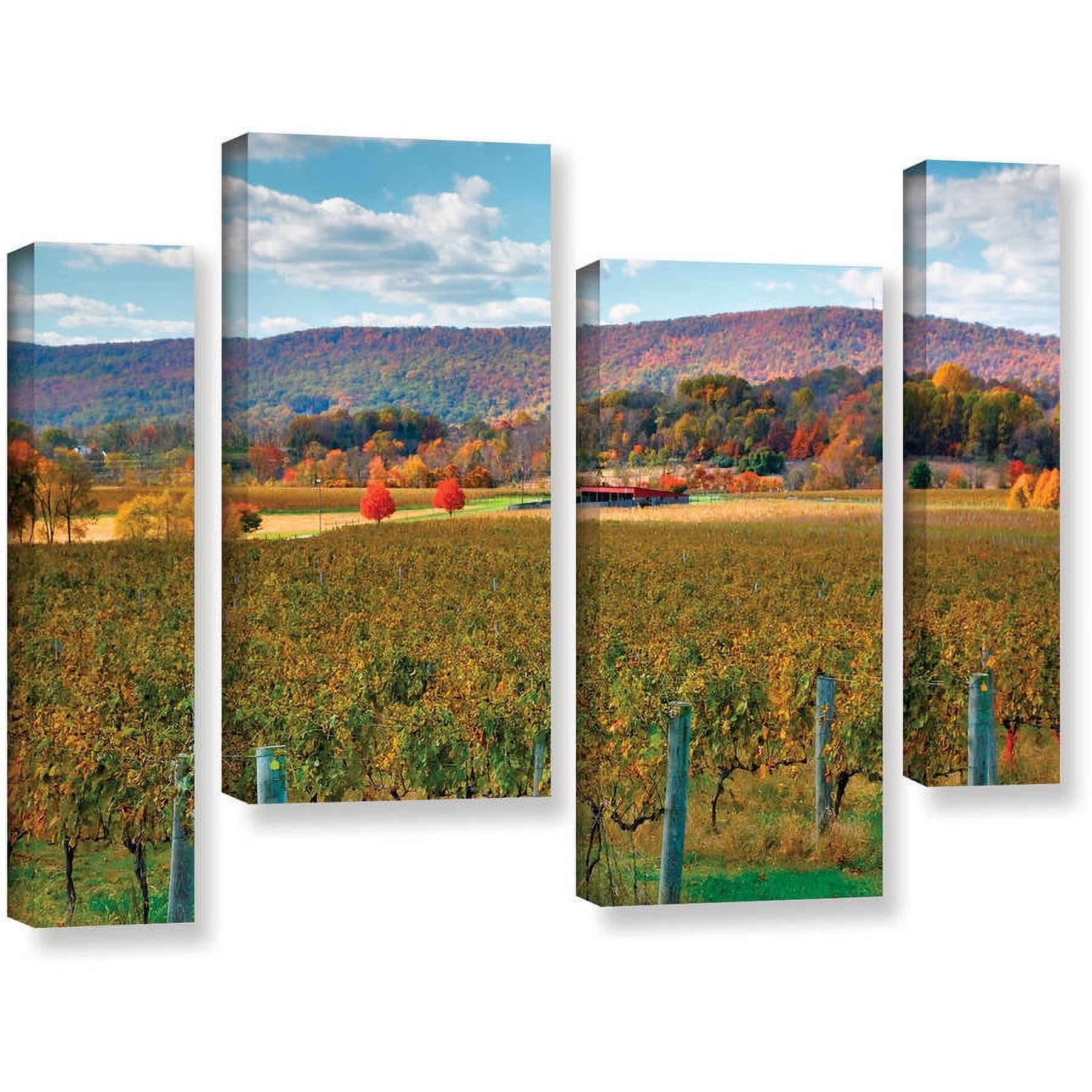 ArtWall Steve Ainsworth "Vineyard in Autumn" 4-Piece Gallery-Wrapped Canvas Staggered Set