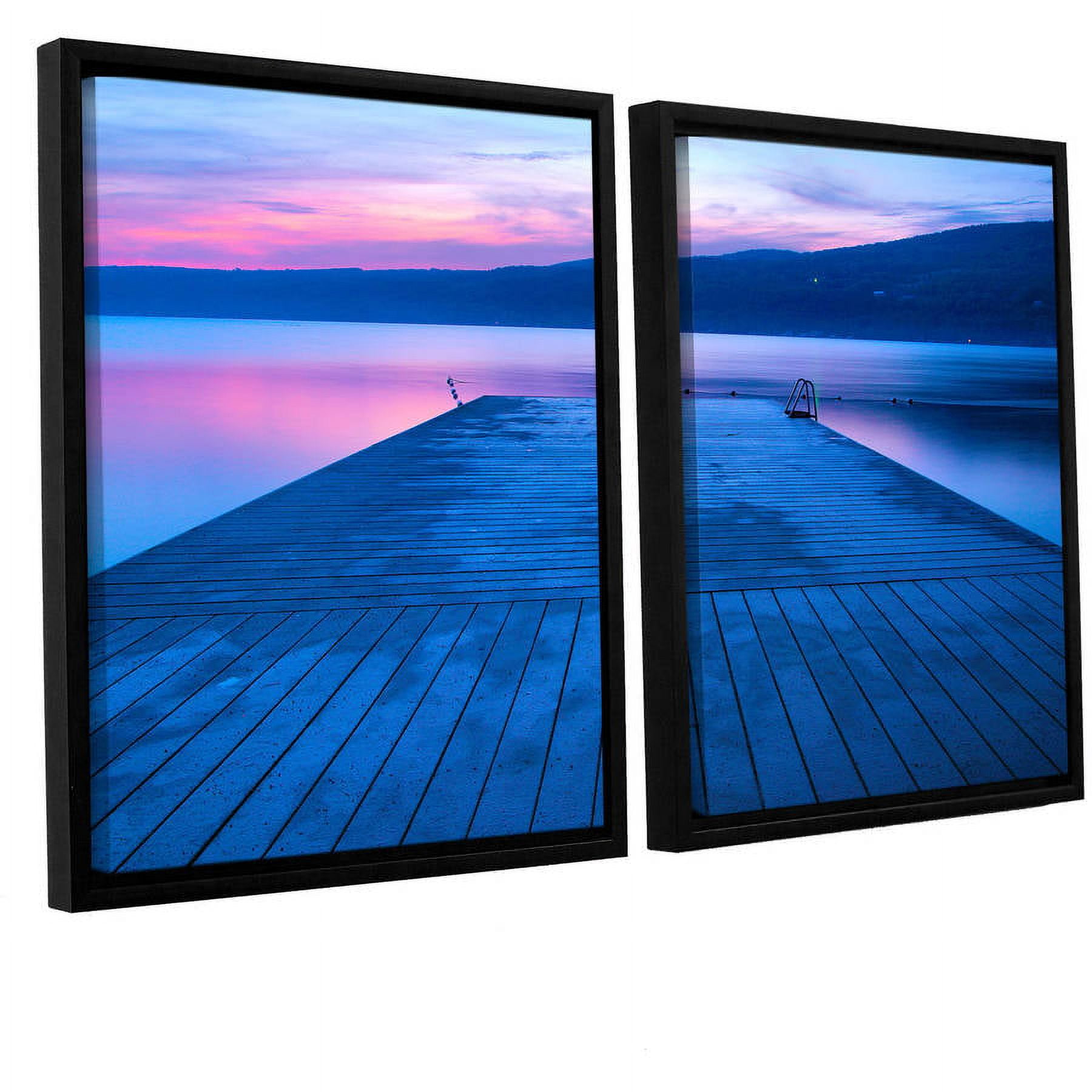 Serene Dawn Lake 2-Piece Framed Canvas Print Set