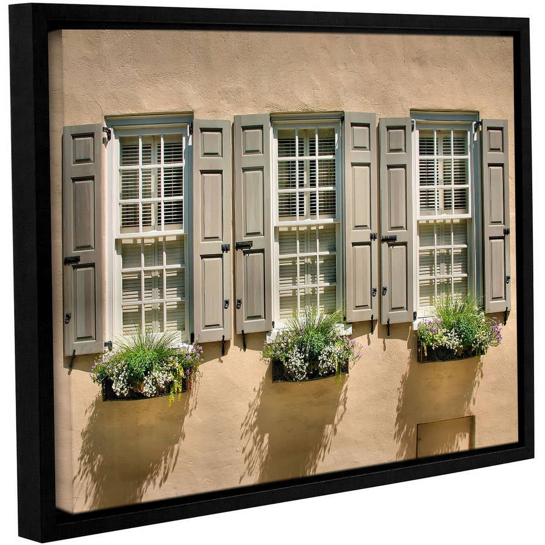 ArtWall Steve Ainsworth "Windows of Old Charleston" Gallery-Wrapped Floater-Framed Canvas