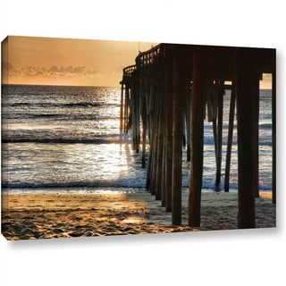 Art Wall Sunset Bay III by Steve Ainsworth 4 Piece Floater Framed Photographic Print on Canvas Set