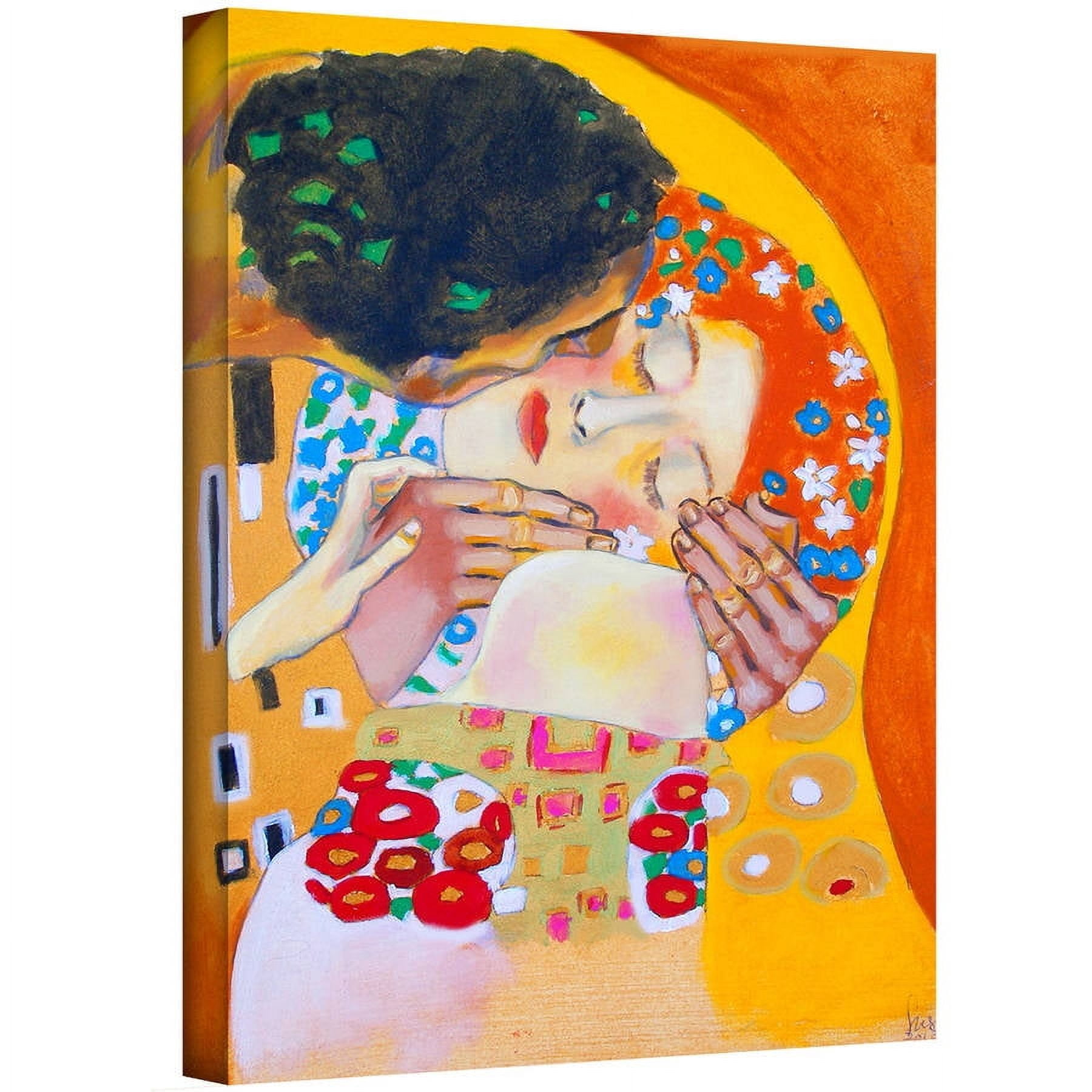 ArtWall Susi Franco "Interpretation of The Kiss by Gustav Klimt" Gallery-wrapped Canvas