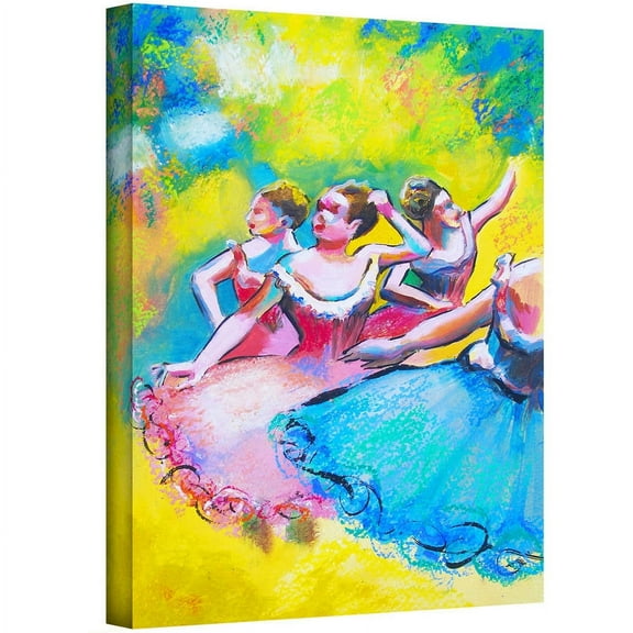 ArtWall Susi Franco "Interpretation of Three Ballerinas by Edgar Degas" Gallery-wrapped Canvas