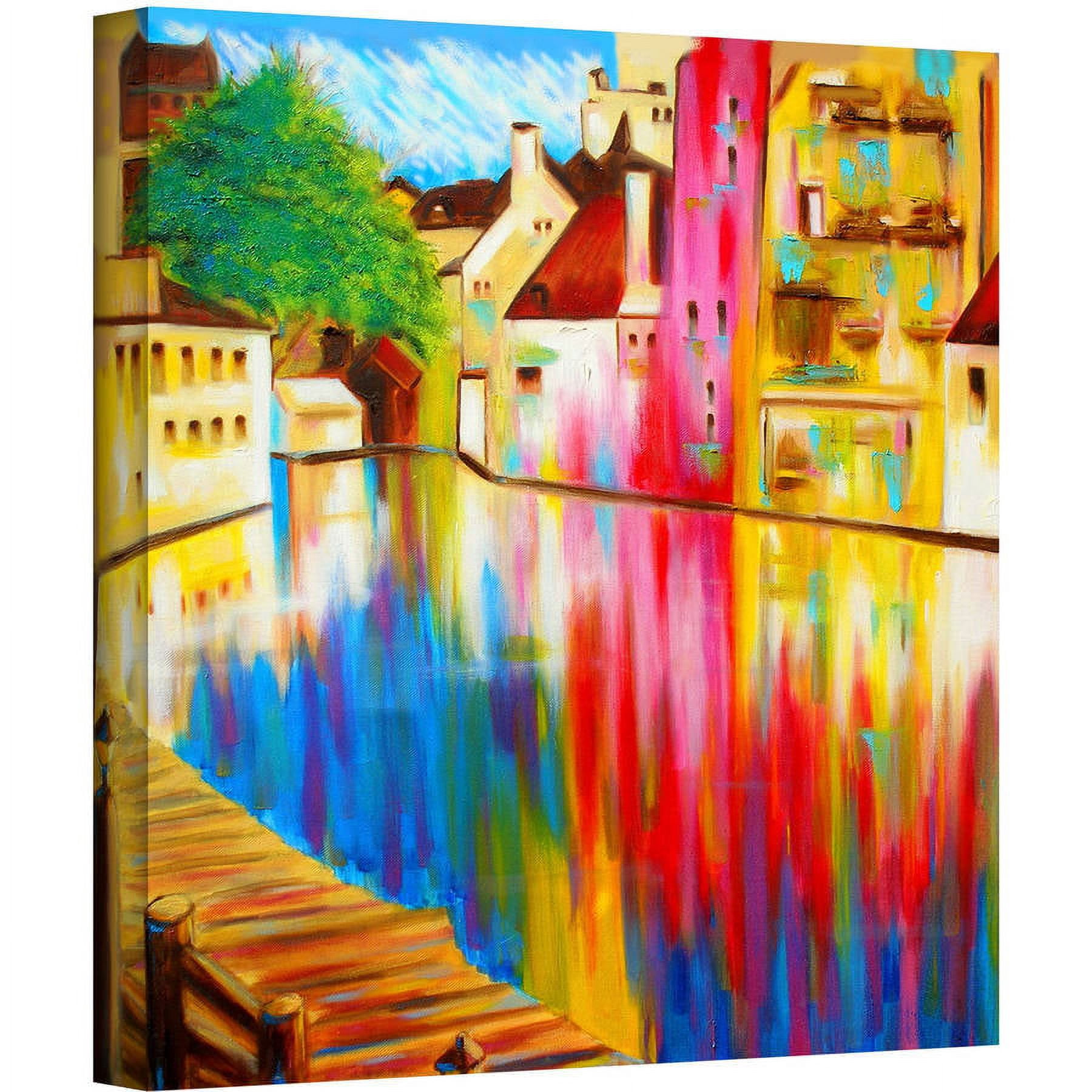 ArtWall Susi Franco "River Through Treviso" Gallery-wrapped Canvas