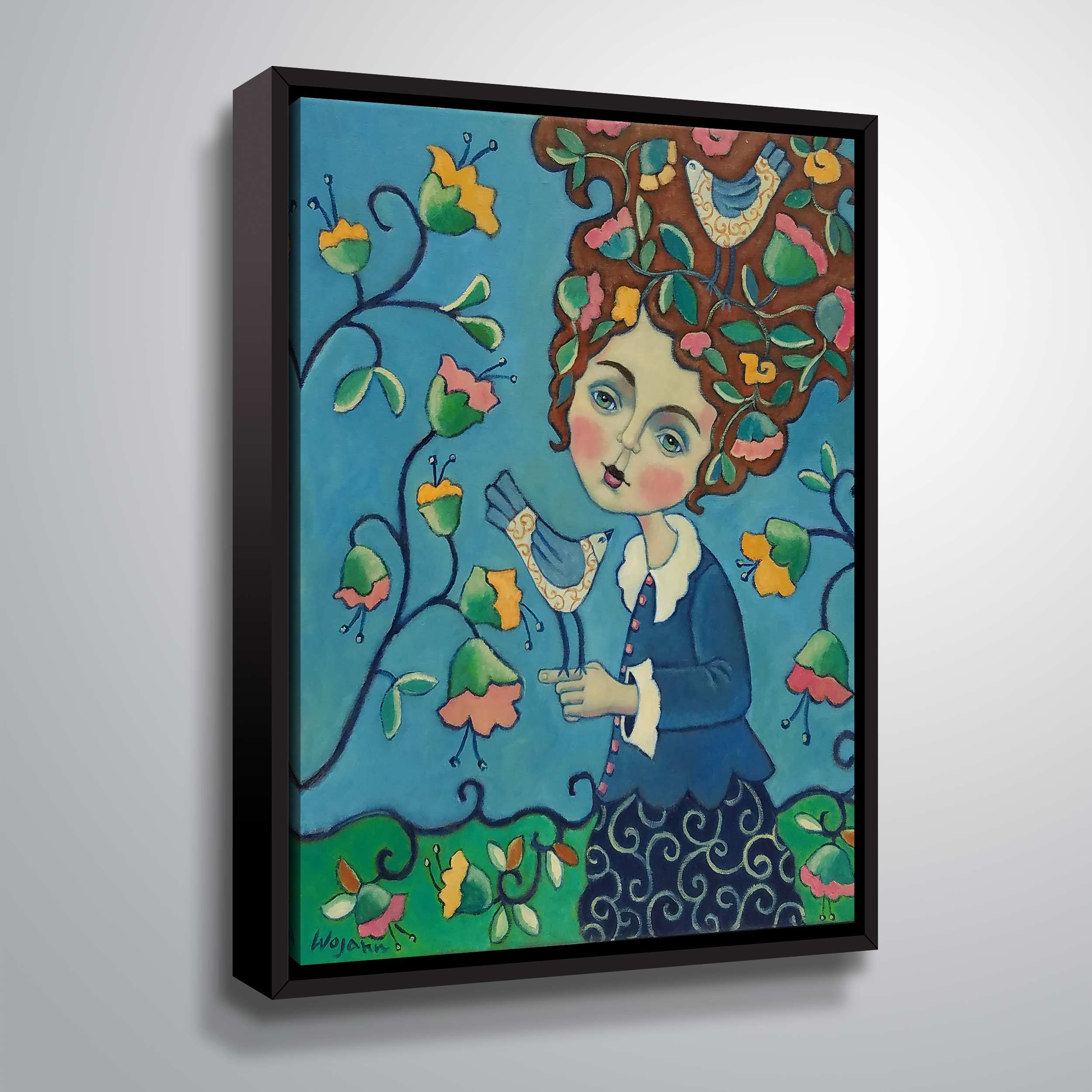 ArtWall Think Flowers, Gallery Wrapped Floater-framed Canvas by Holly Wojahn