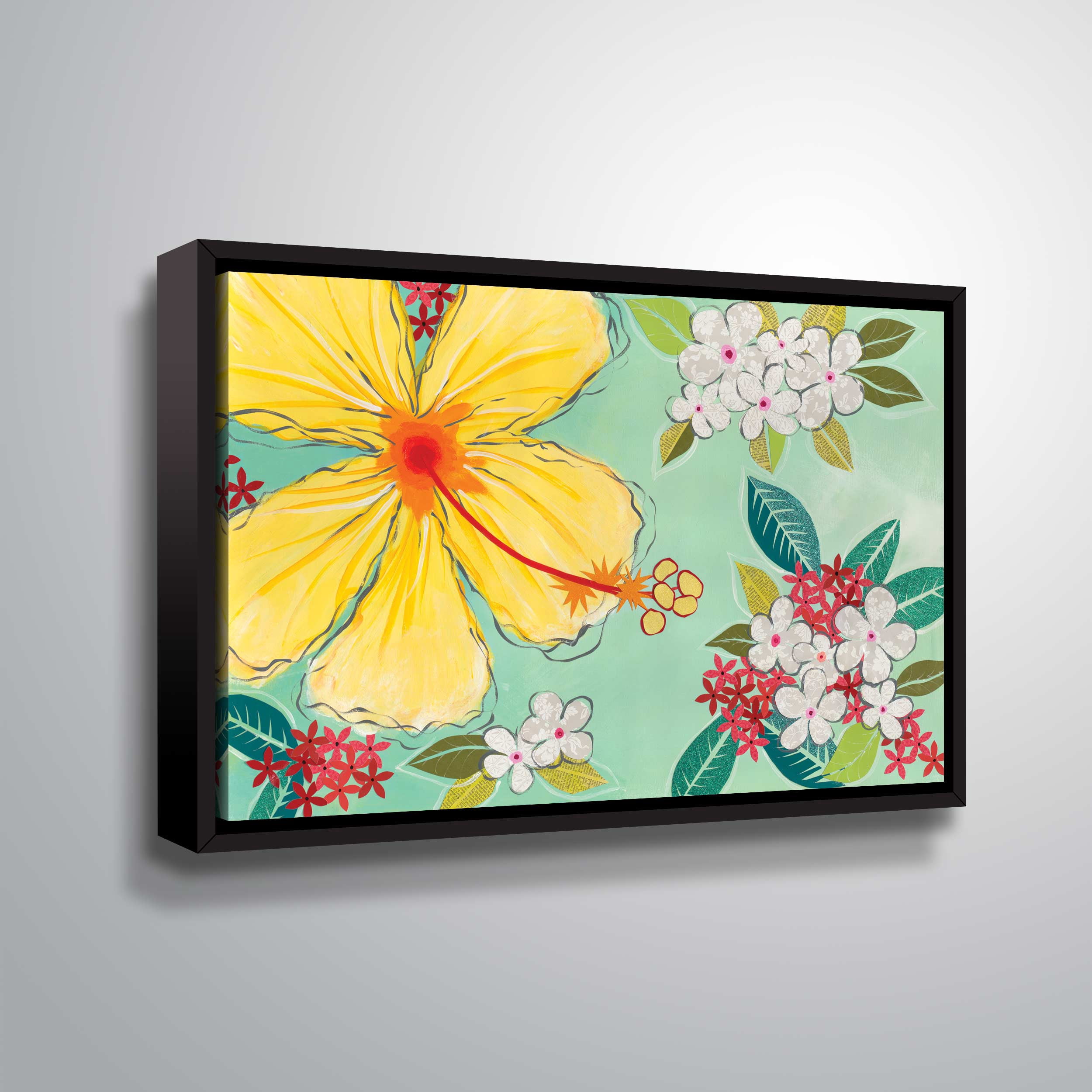 ArtWall Tropical Flower, Gallery Wrapped Floater-framed Canvas by Jennifer Peck