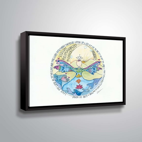 ArtWall Vision Mandala, Gallery Wrapped Floater-framed Canvas by Lorri Hanna