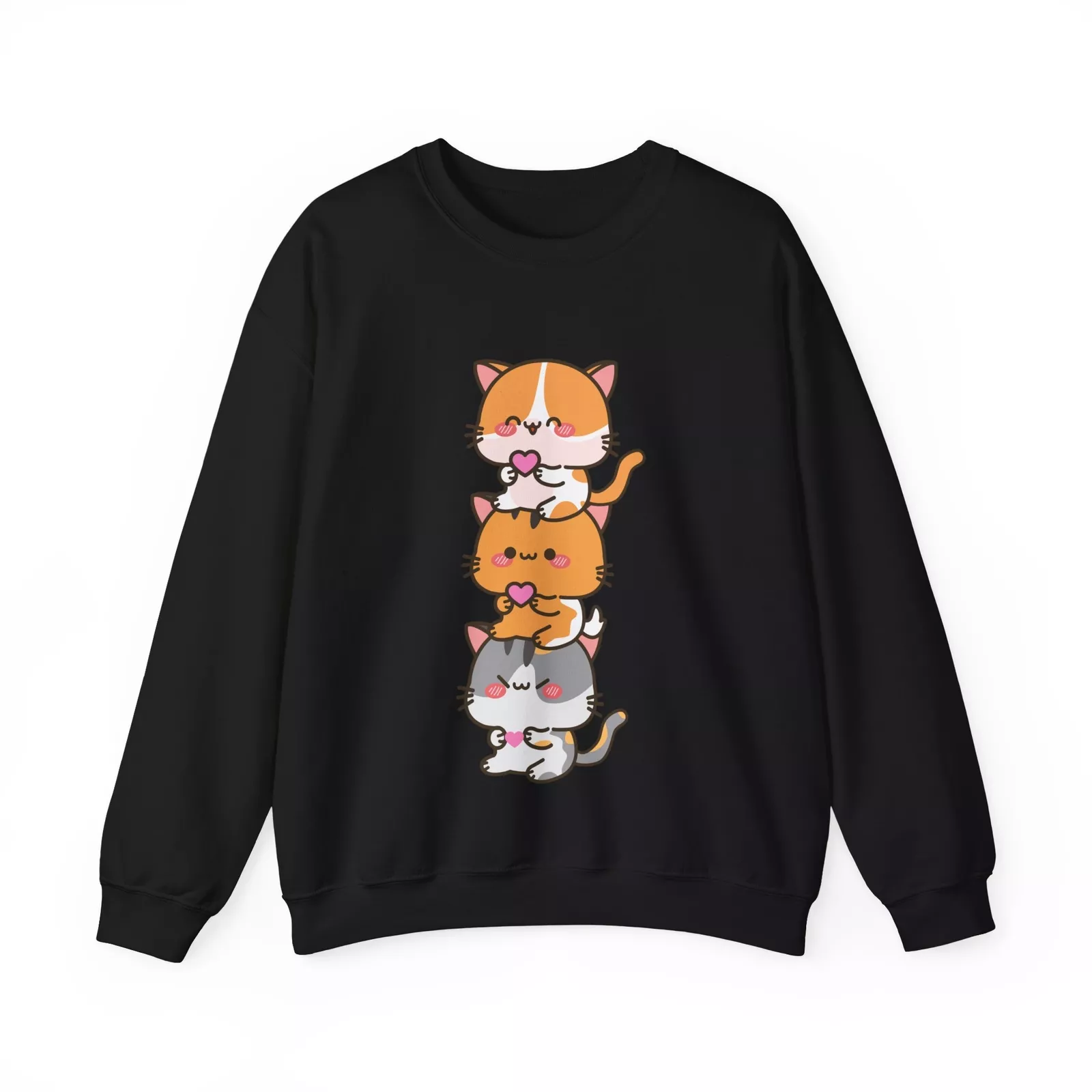 ArtWear5WM160 Warm sweatshirt for men Kawaii Cat Sweatshirt, Kitty Lovers Kitten Anime Cats