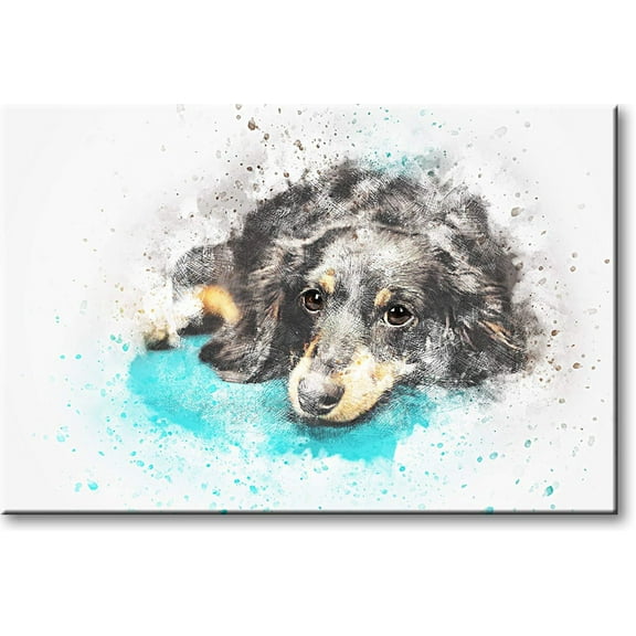 ArtWorks Decor Black Dog Picture 11" x 14" Canvas Art Prints