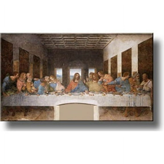 ArtWorks Decor Leonardo da Vinci The Original Last Supper 11" x 21" Framed Canvas Art Prints