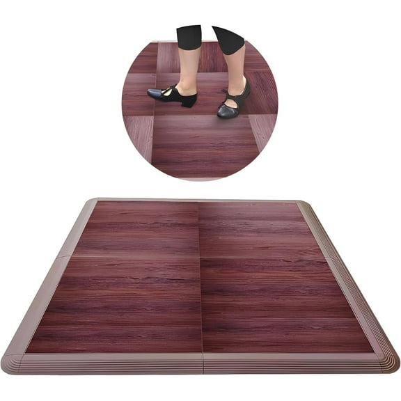 Artan Balance Portable Dance Floor Tiles 4 Pc. Set, Mahogany - For Ballet, Irish Dance and More